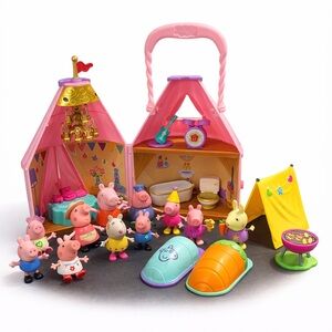 Peppa Pig glamping tent with furniture and extra figures